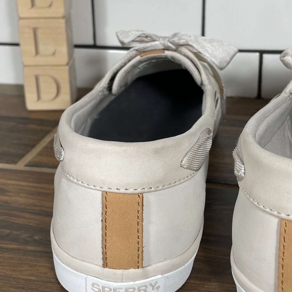 Sperry Top Sider Sailor Womens Size 12 Boat Shoes Ivory Nubuck Comfort Moc Toe - Picture 5 of 13